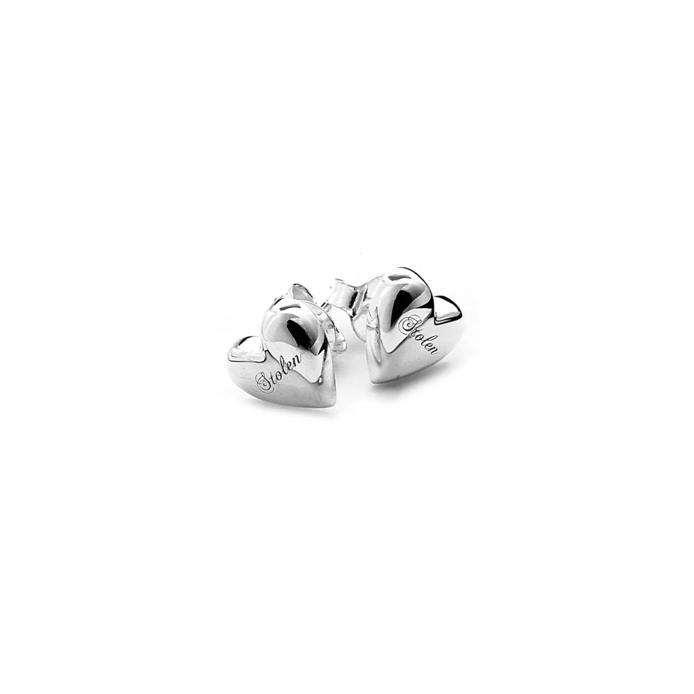 Full Heart Studs | Silver