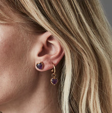 Load image into Gallery viewer, Love Anchor Earrings Amethyst | Gold Plated
