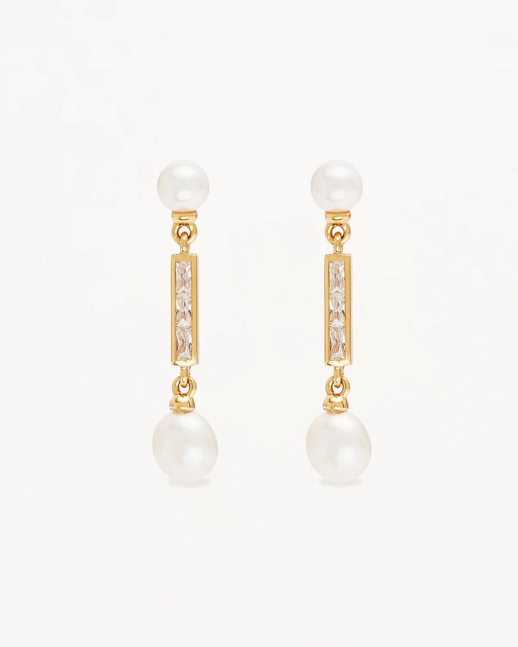 BY CHARLOTTE | Breathe Pearl Drop Earrings Gold