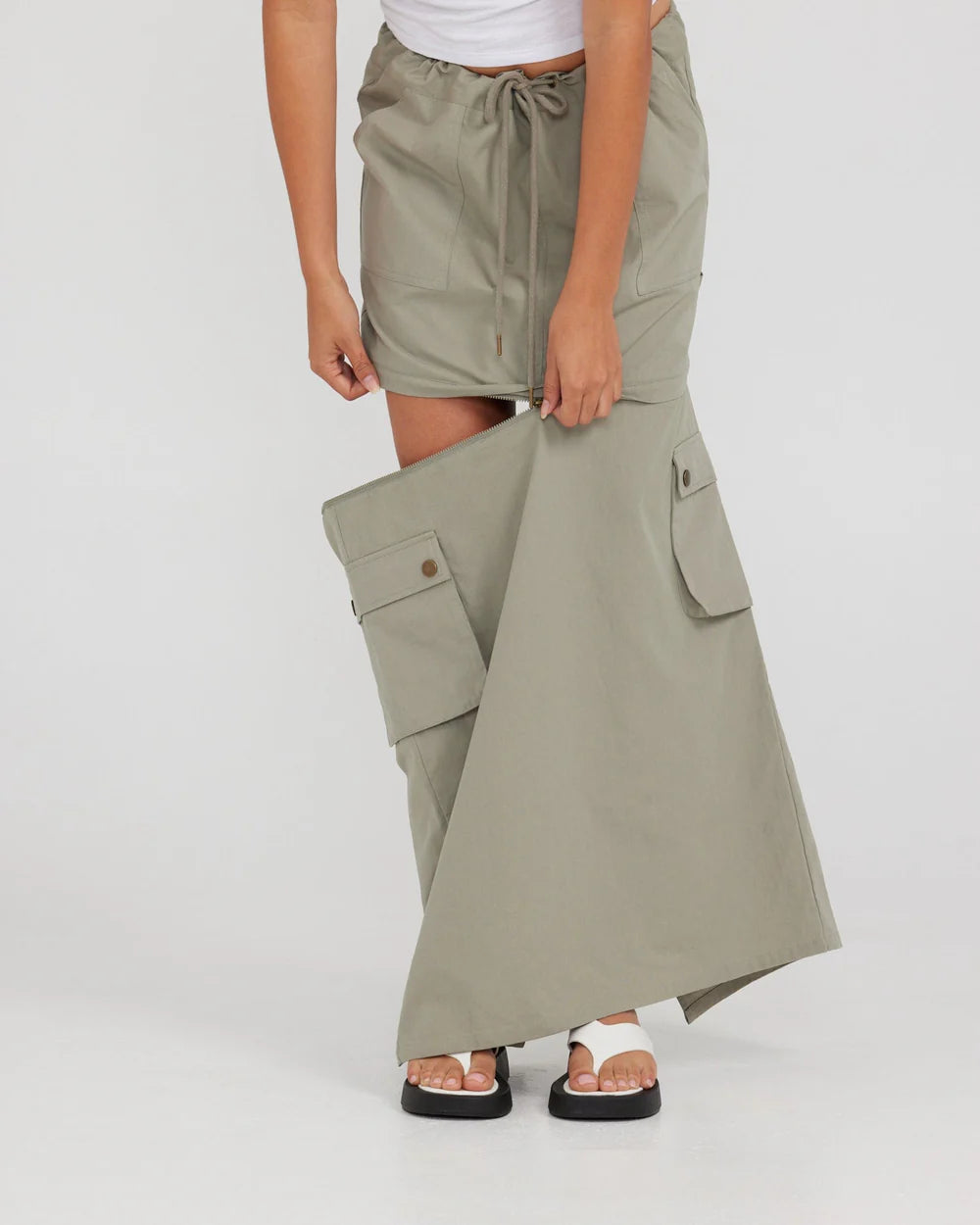 Amaya Cargo Skirt | Sage