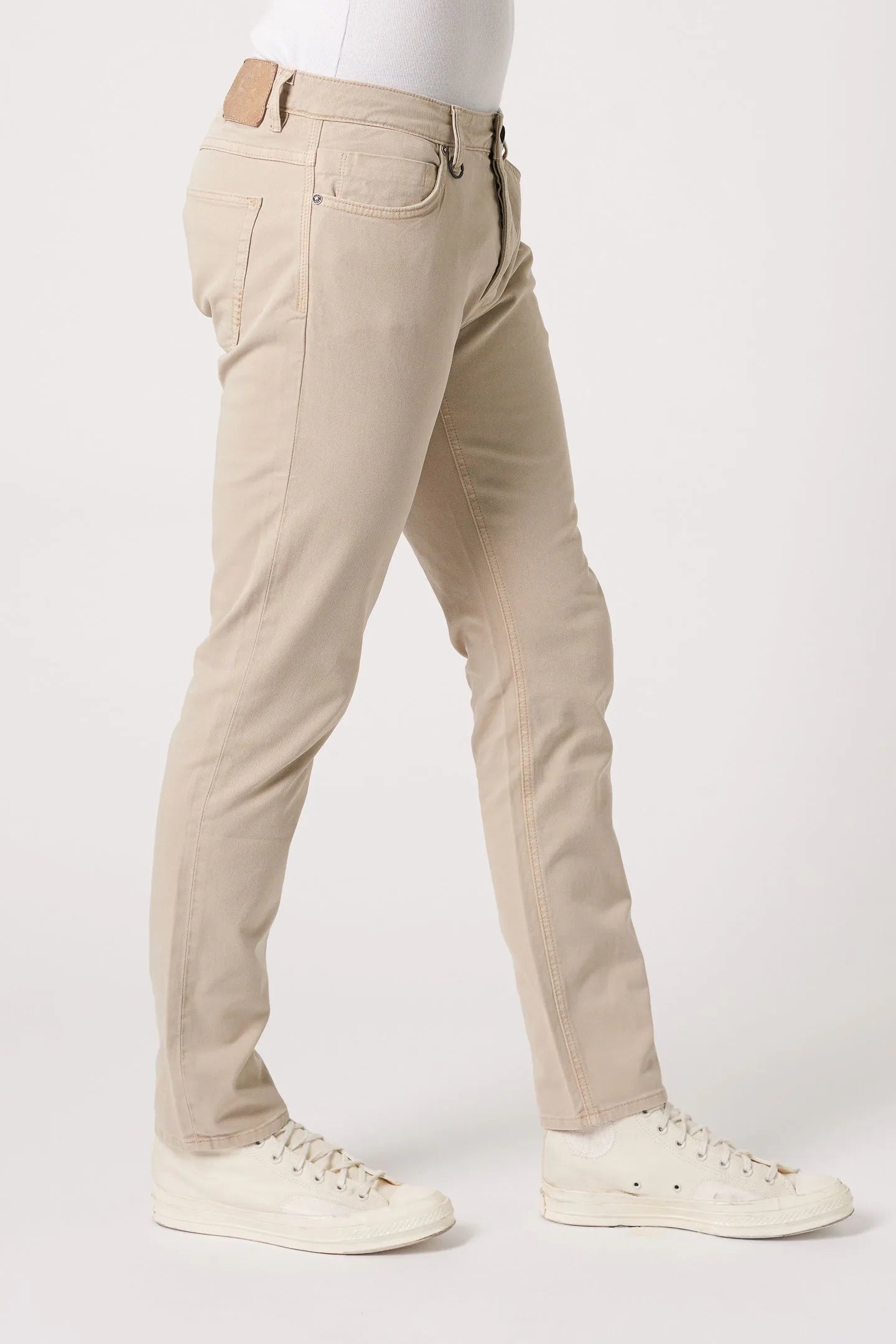 Lou Slim Twill | Washed Stone