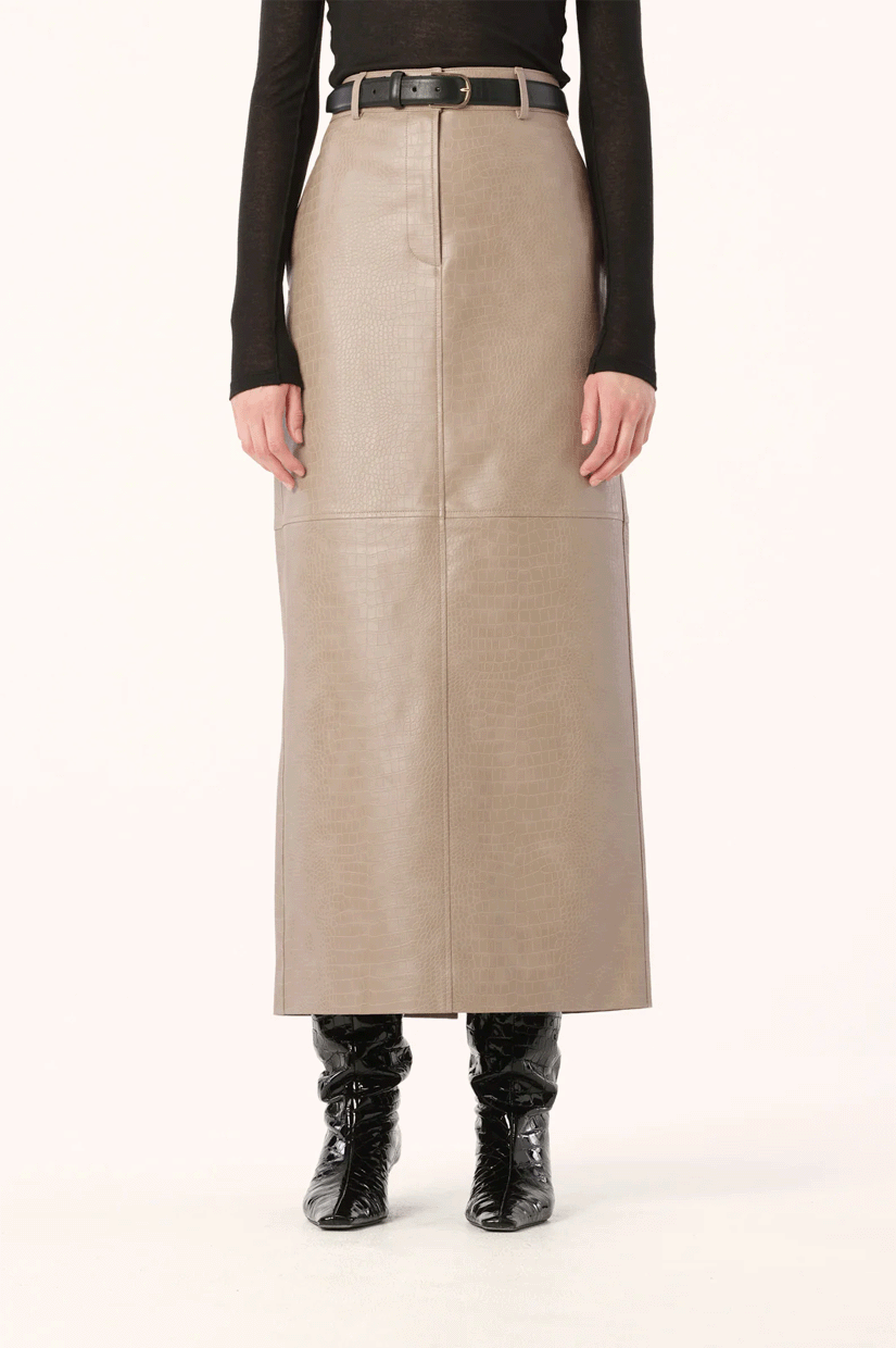 Akari Skirt | Taupe Croc