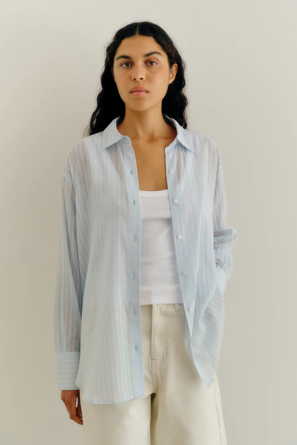 ASSEMBLY LABEL Cammy Stripe Shirt | Blue Haze/White
