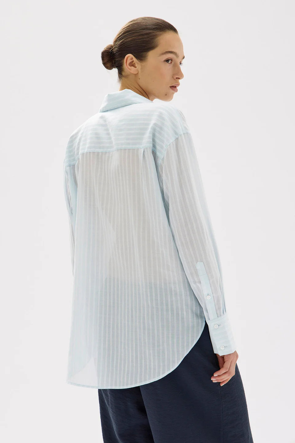 ASSEMBLY LABEL Cammy Stripe Shirt | Blue Haze/White