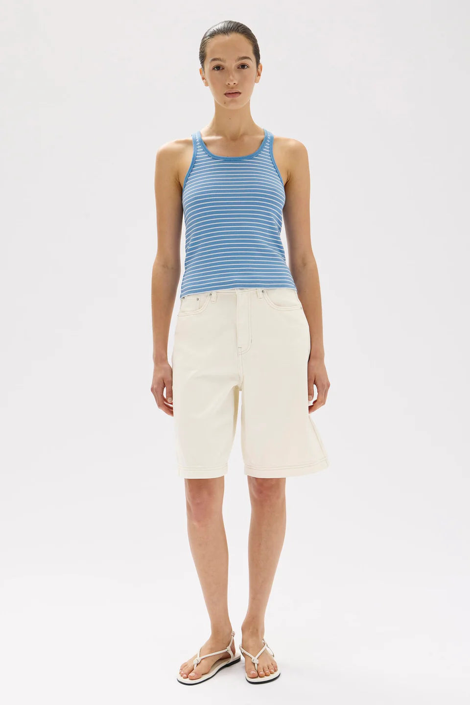 ASSEMBLY LABEL Drew Rib Tank | Bahama/White
