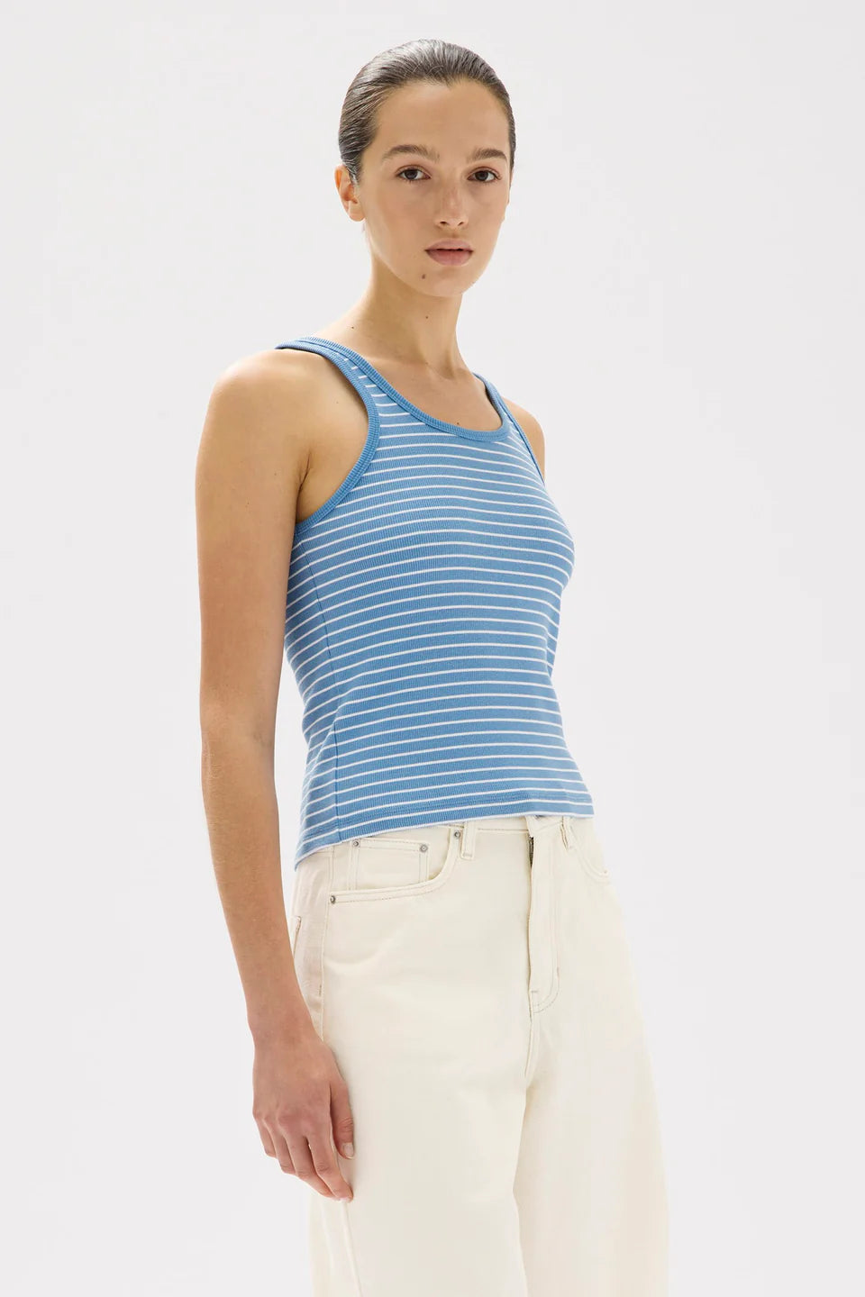 ASSEMBLY LABEL Drew Rib Tank | Bahama/White