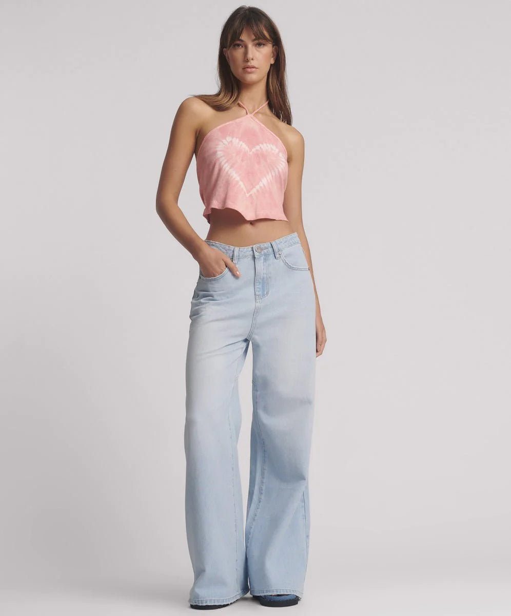 ONE TEASPOON Love Machines Super Wide Leg | Blue Heart