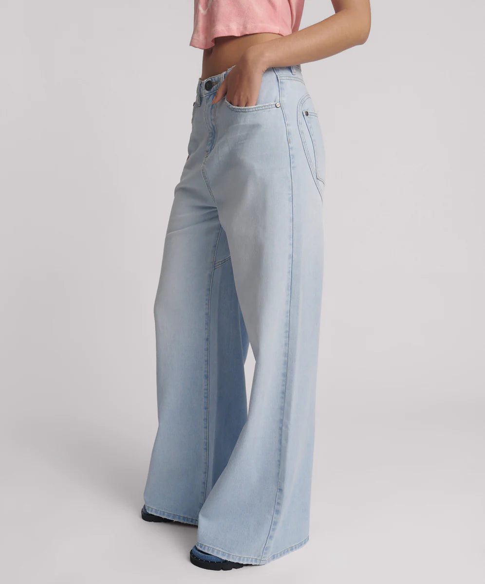 ONE TEASPOON Love Machines Super Wide Leg | Blue Heart
