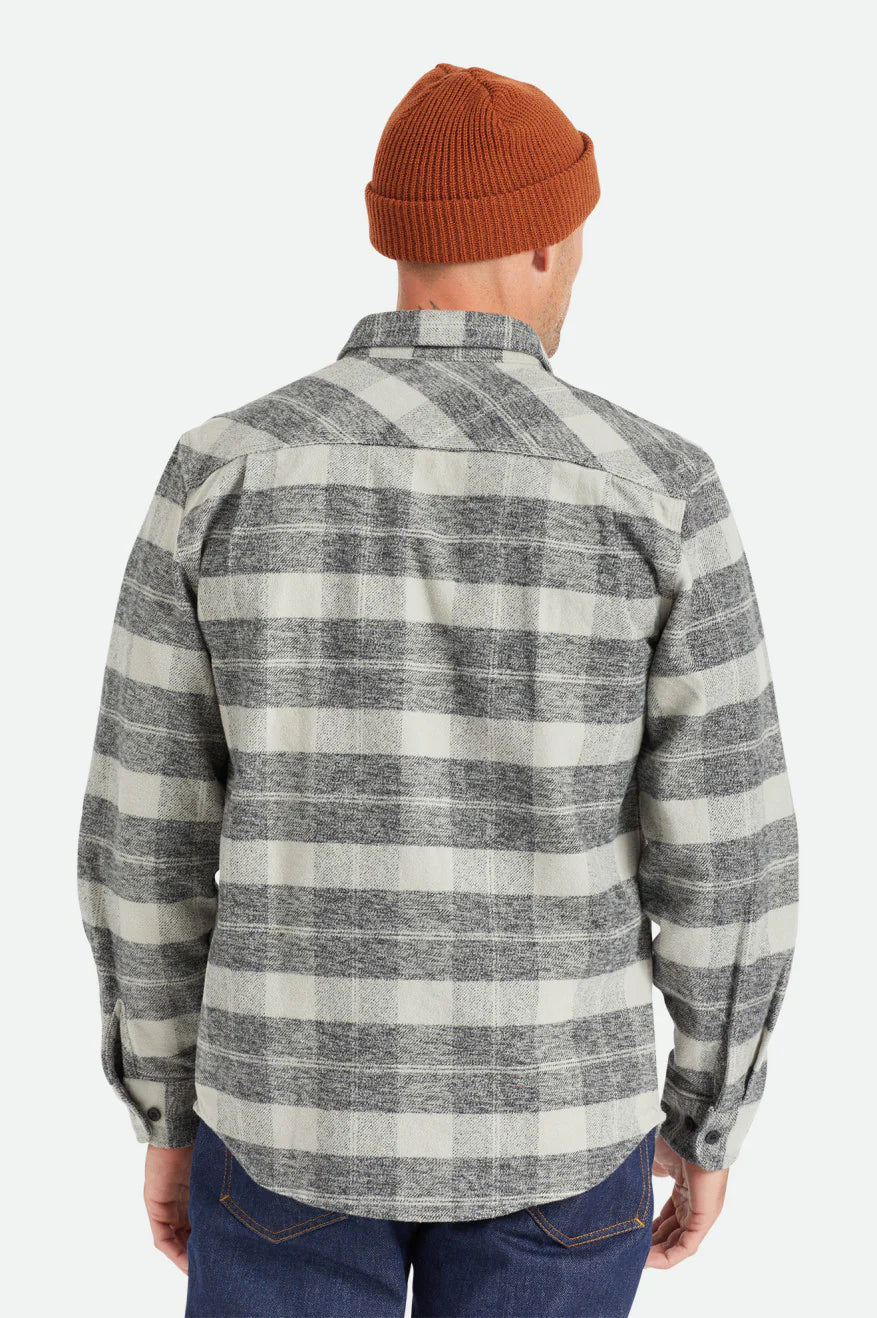 BRIXTON Bowery Heavyweight Flannel | Black/Charcoal