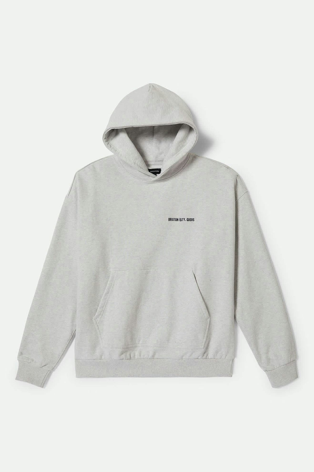 BRIXTON Embroided Heavyweight Oversized Hoodie | Heather Grey Ash