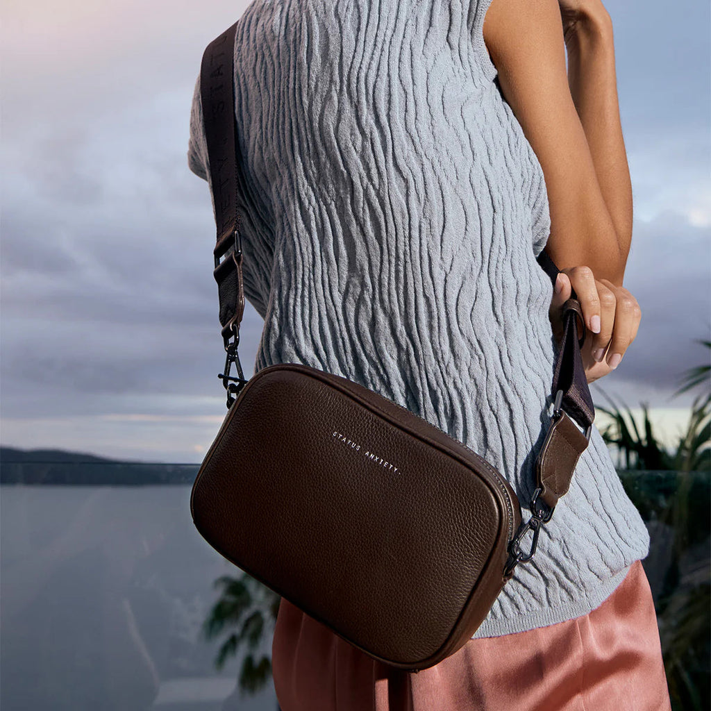 STATUS ANXIETY Plunder Bag Webbed Strap | Cocoa