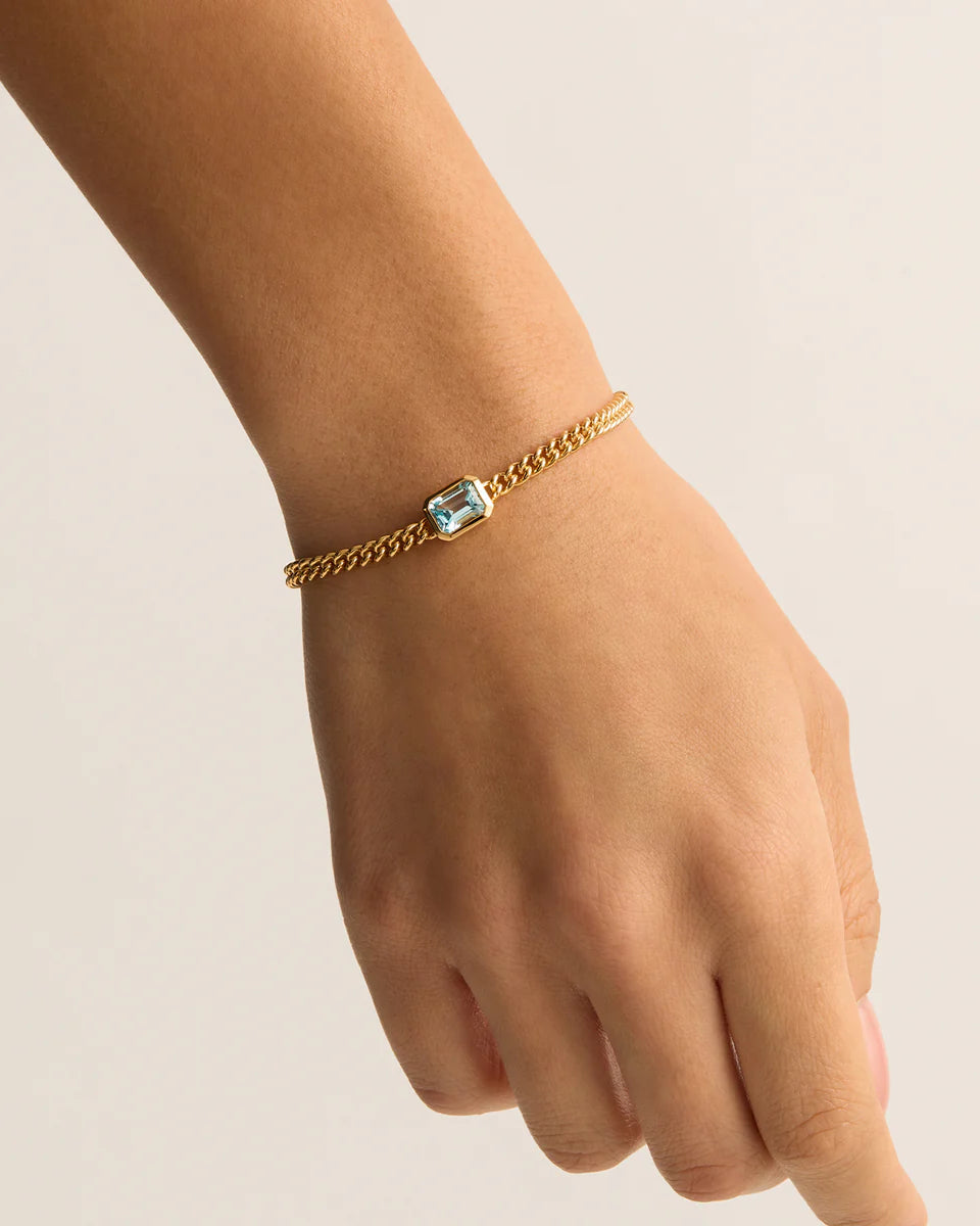 BY CHARLOTTE Calm Your Soul Topaz Curb Bracelet | 18k Gold Vermeil