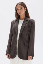 Load image into Gallery viewer, Sofia Wool Pinstripe Jacket | Chestnut Stripe
