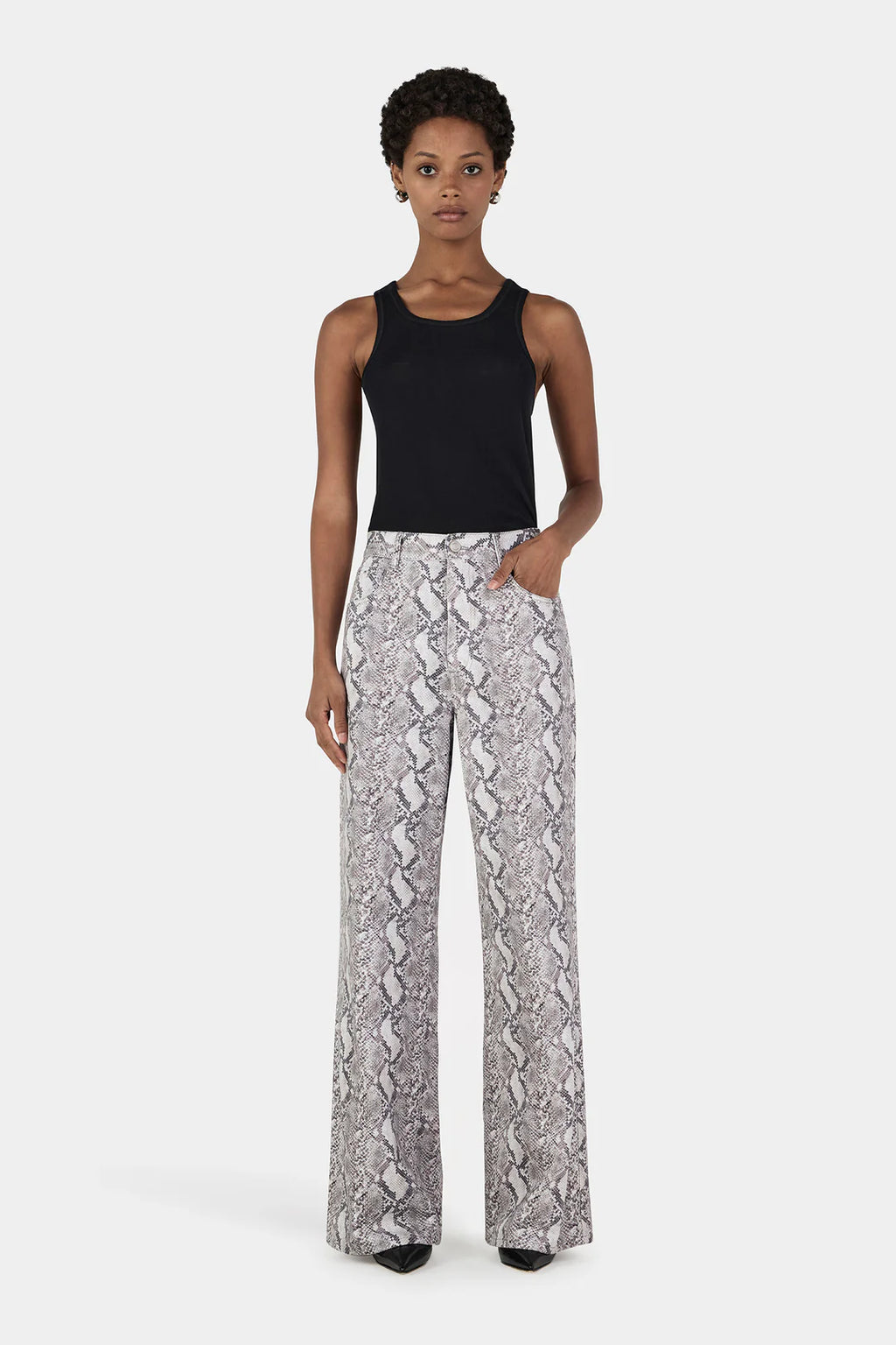HANSEN & GRETEL Montgomery Studded Jean | Silver Python