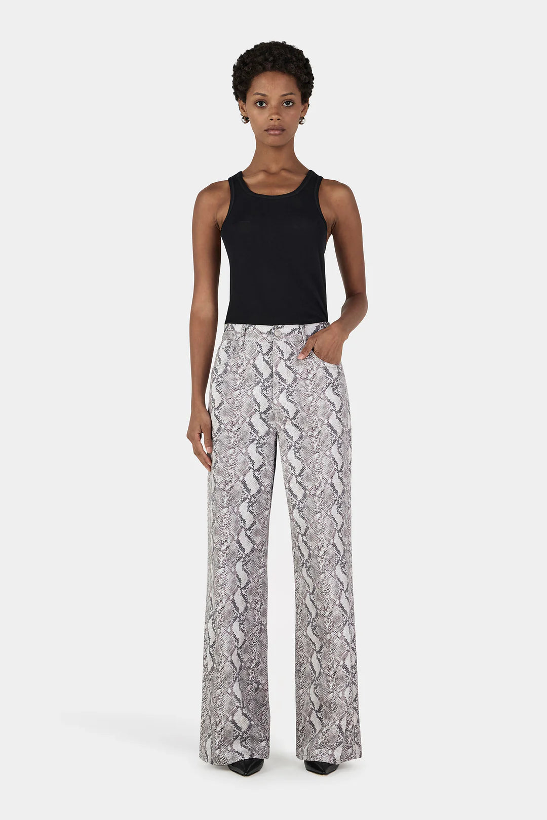 HANSEN & GRETEL Montgomery Studded Jean | Silver Python