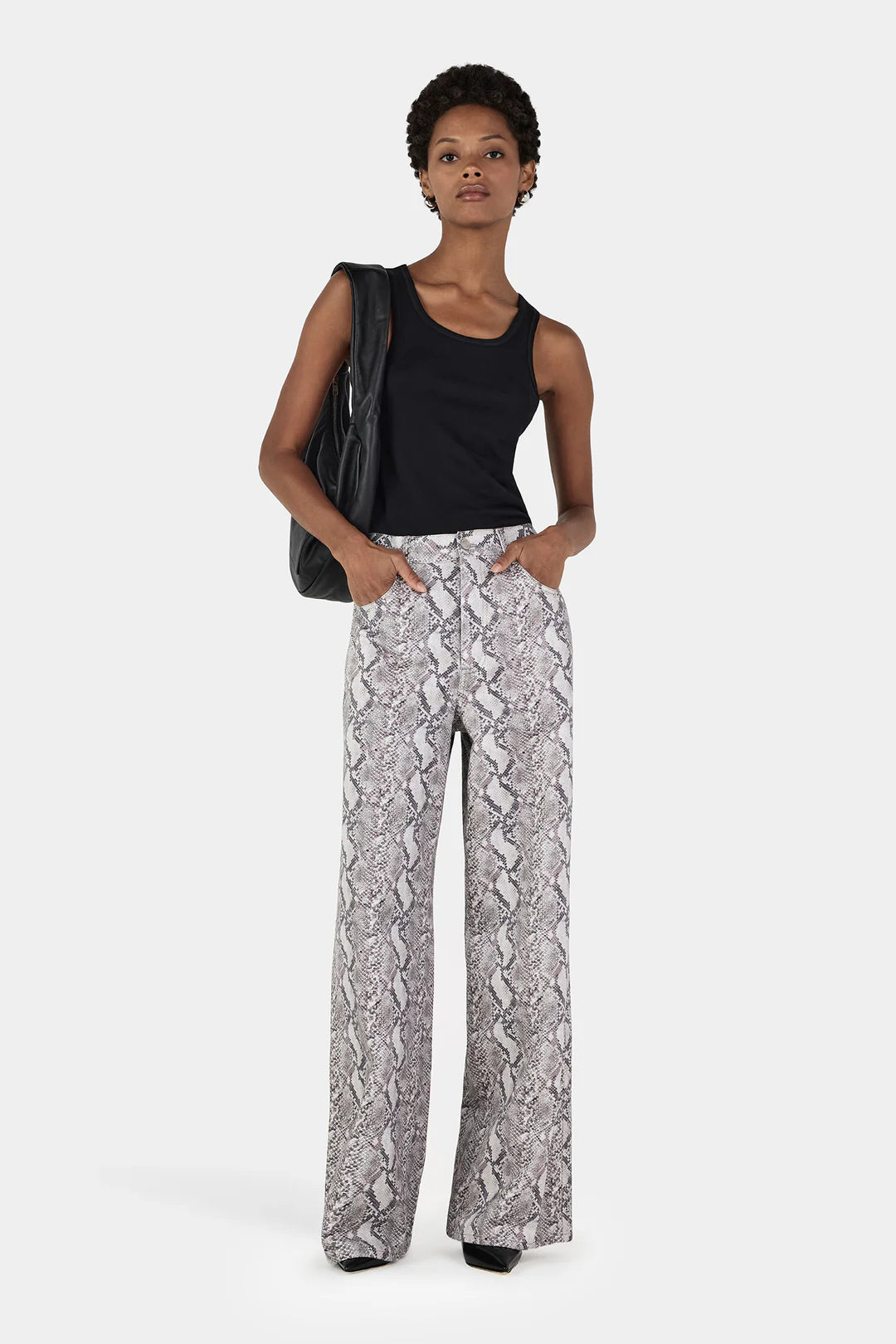 HANSEN & GRETEL Montgomery Studded Jean | Silver Python