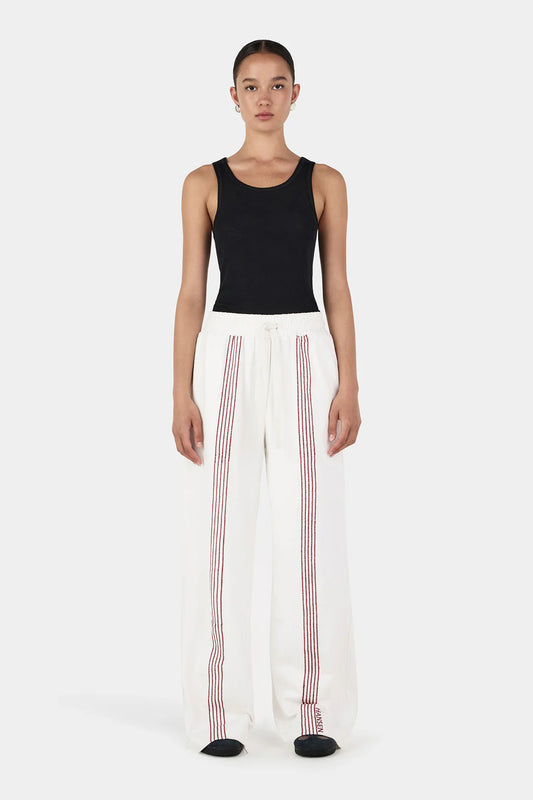HANSEN & GRETEL Jac Embroidered Track Pant | Cream
