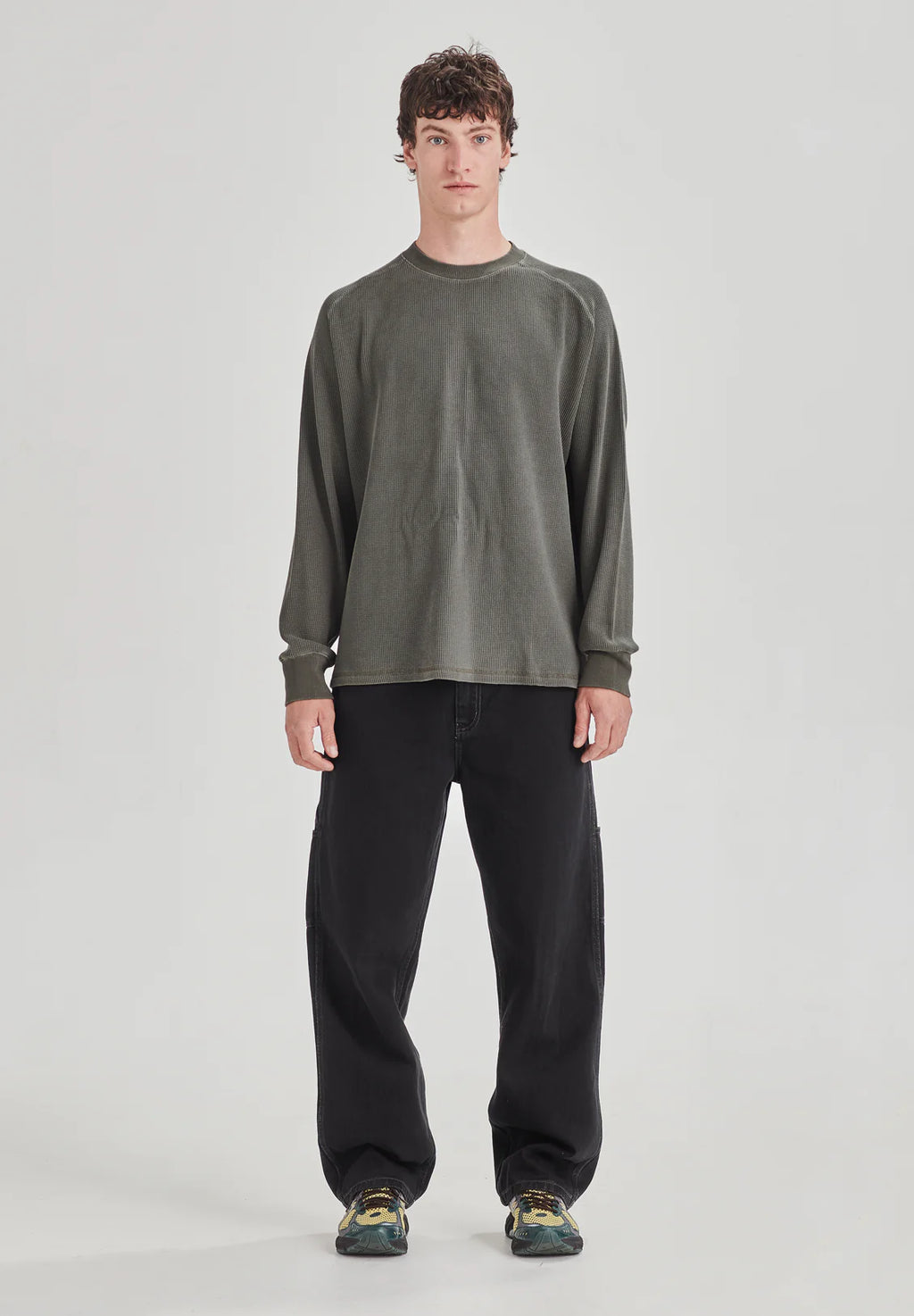 COMMONERS Heavy Waffle Long Sleeve | Vintage Fog