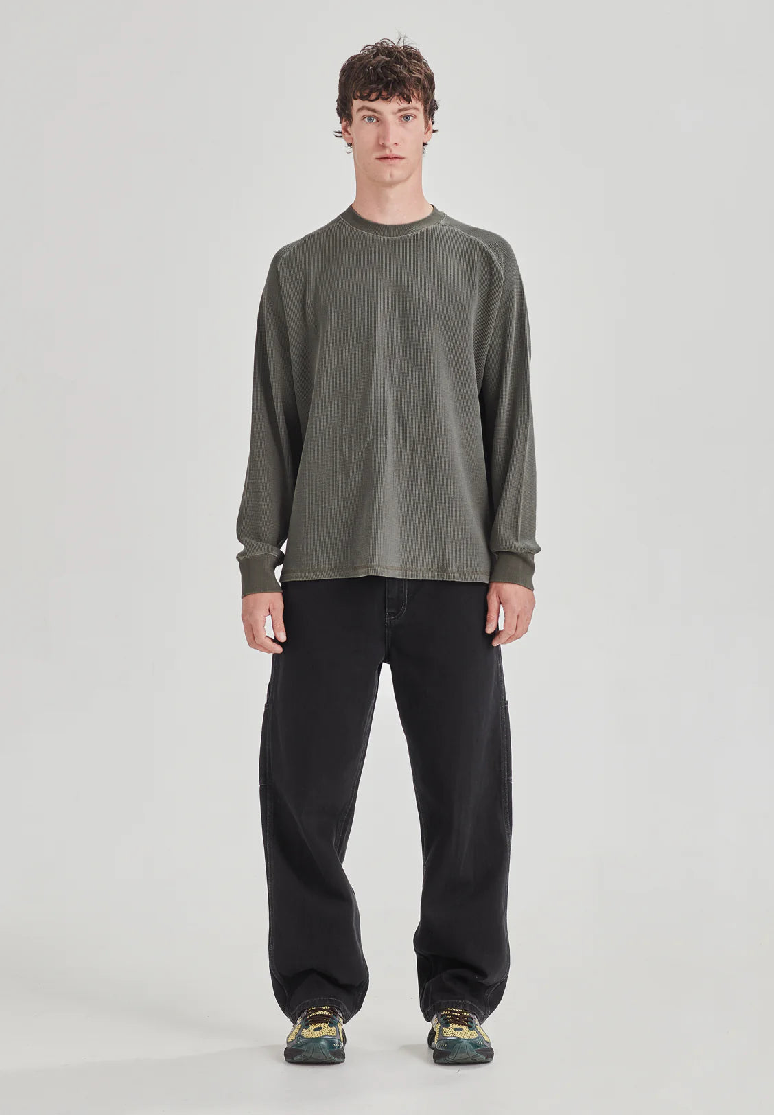 COMMONERS Heavy Waffle Long Sleeve | Vintage Fog