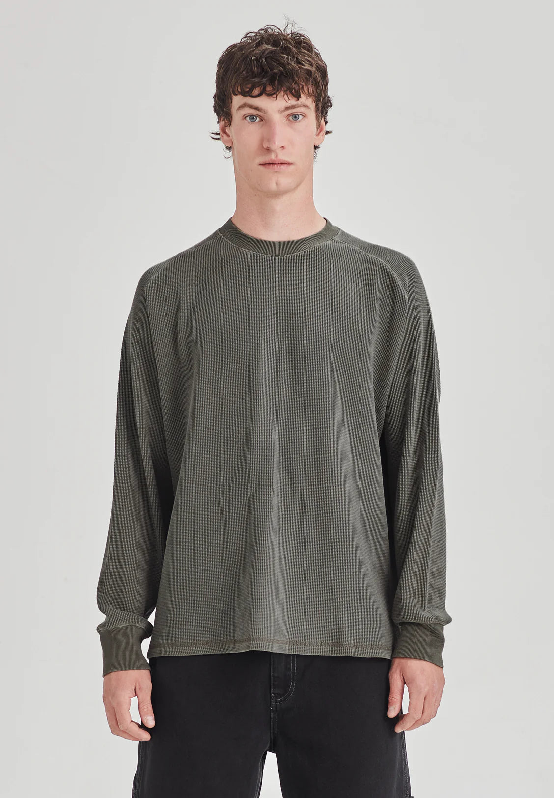 COMMONERS Heavy Waffle Long Sleeve | Vintage Fog