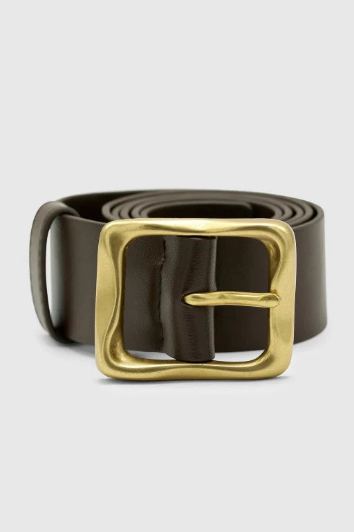 BRIE LEON Everyday Belt | Chocolate/Gold