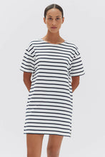 Load image into Gallery viewer, Bateau Tee Dress | Navy Stripe
