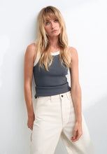 Load image into Gallery viewer, Fitted Rib Tank | Stormy/White
