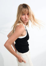 Load image into Gallery viewer, Fitted Rib Tank | Black/White
