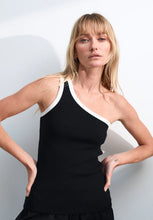Load image into Gallery viewer, One Shoulder Rib Tank | Black/White
