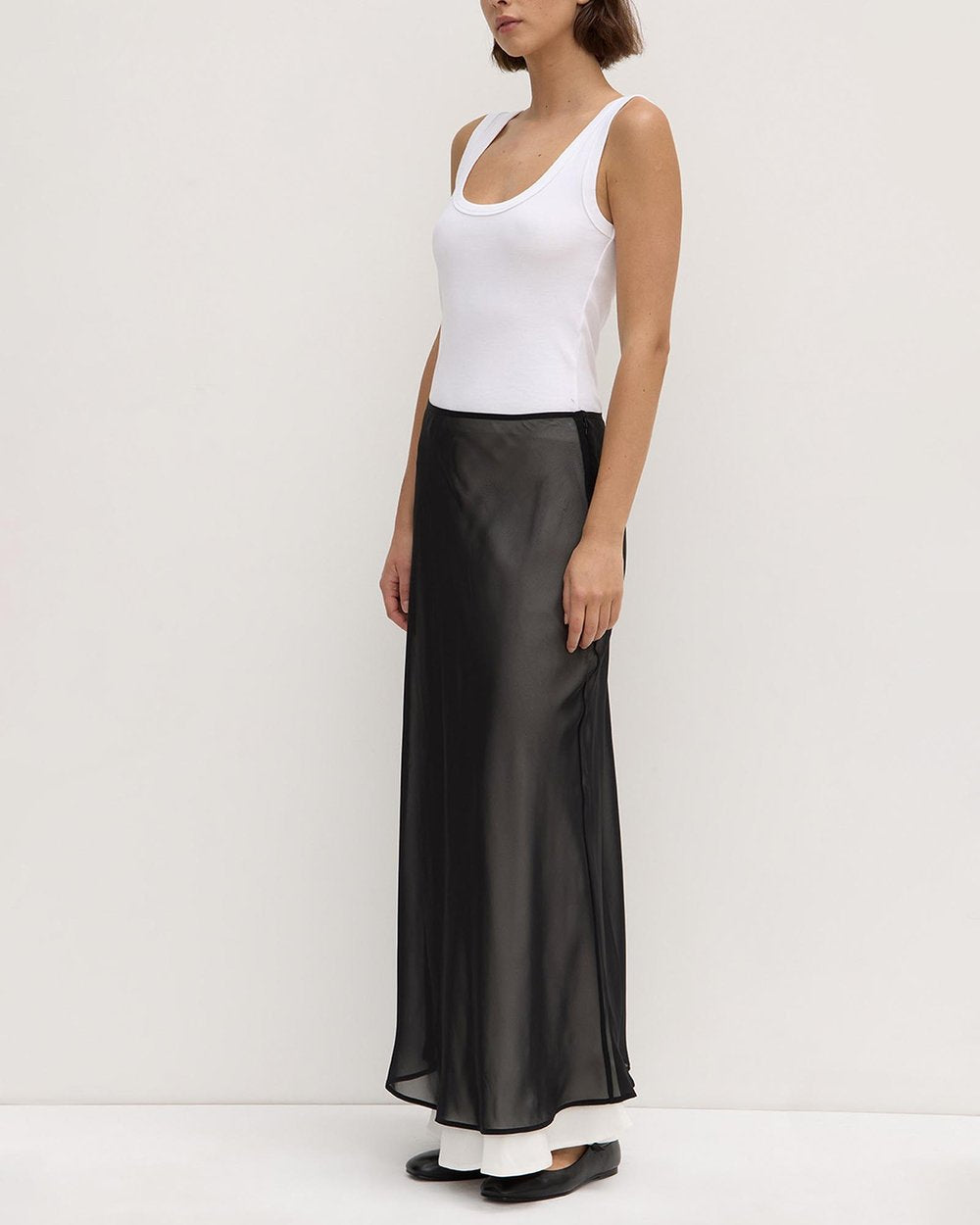 ASSEMBLY LABEL Alex Layered Maxi Skirt | Black
