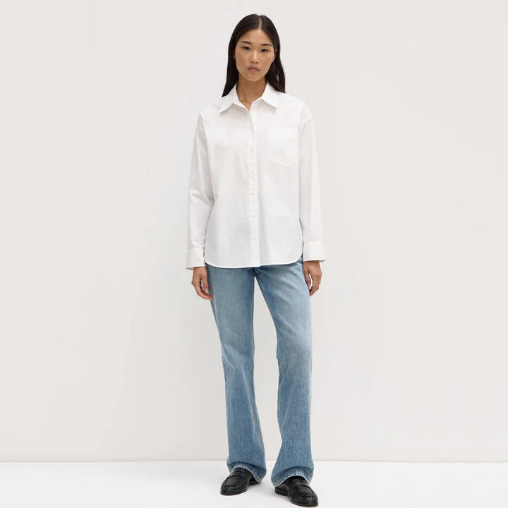 ASSEMBLY LABEL Molly Poplin Long Sleeve Shirt | White