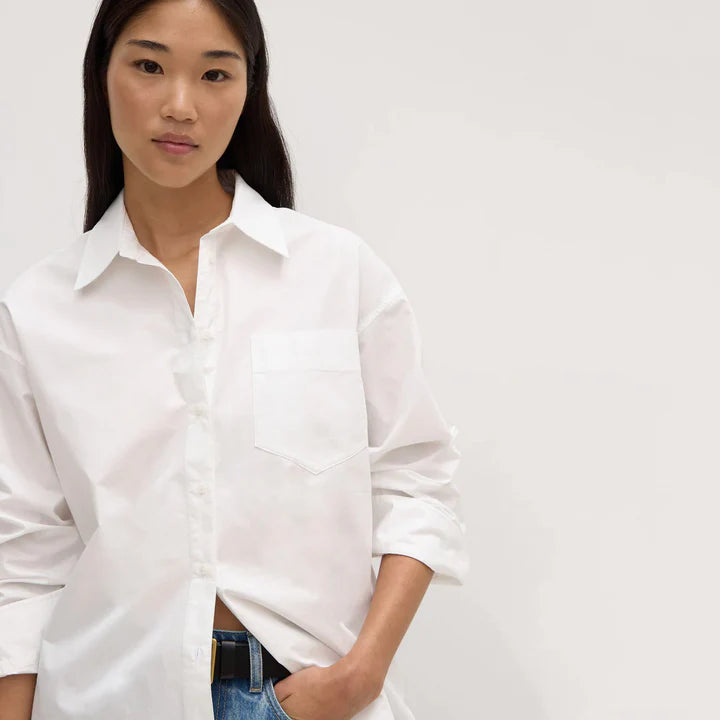 ASSEMBLY LABEL Molly Poplin Long Sleeve Shirt | White
