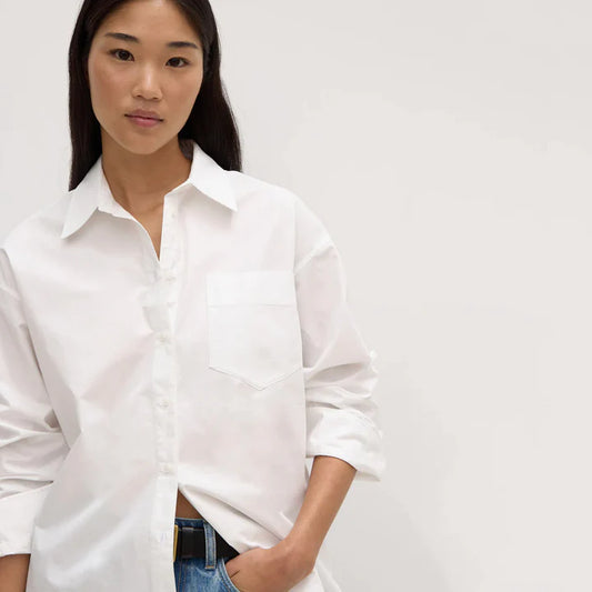 ASSEMBLY LABEL Molly Poplin Long Sleeve Shirt | White