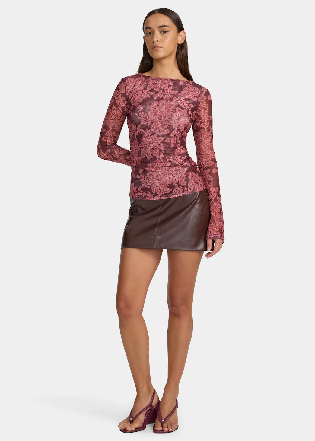 OWNLEY Azalea Top | Plum Paisley