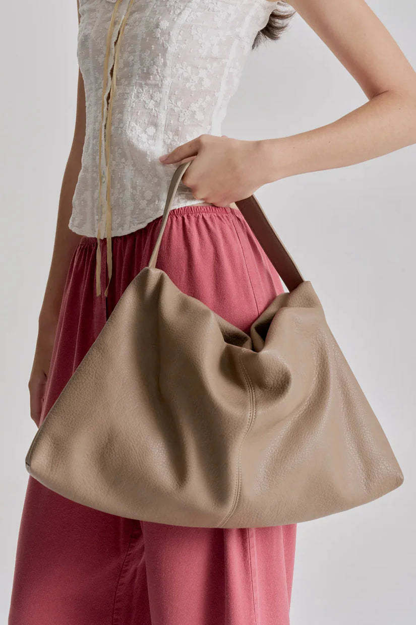 BRIE LEON Harlow Slouch Mono Tote | Stone Nappa