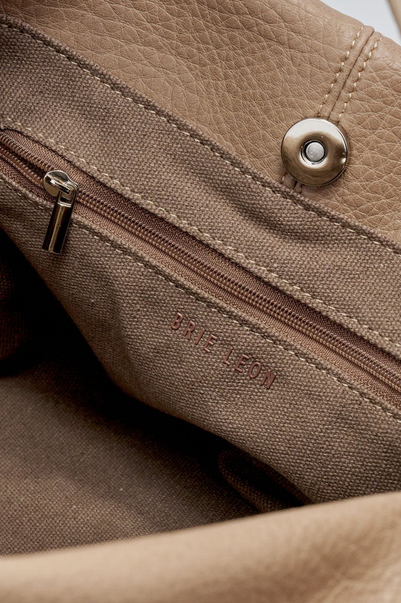 BRIE LEON Harlow Slouch Mono Tote | Stone Nappa