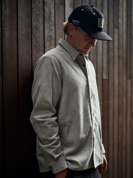 JUST ANOTHER FISHERMAN Boxy Ripple Shirt | Light Grey