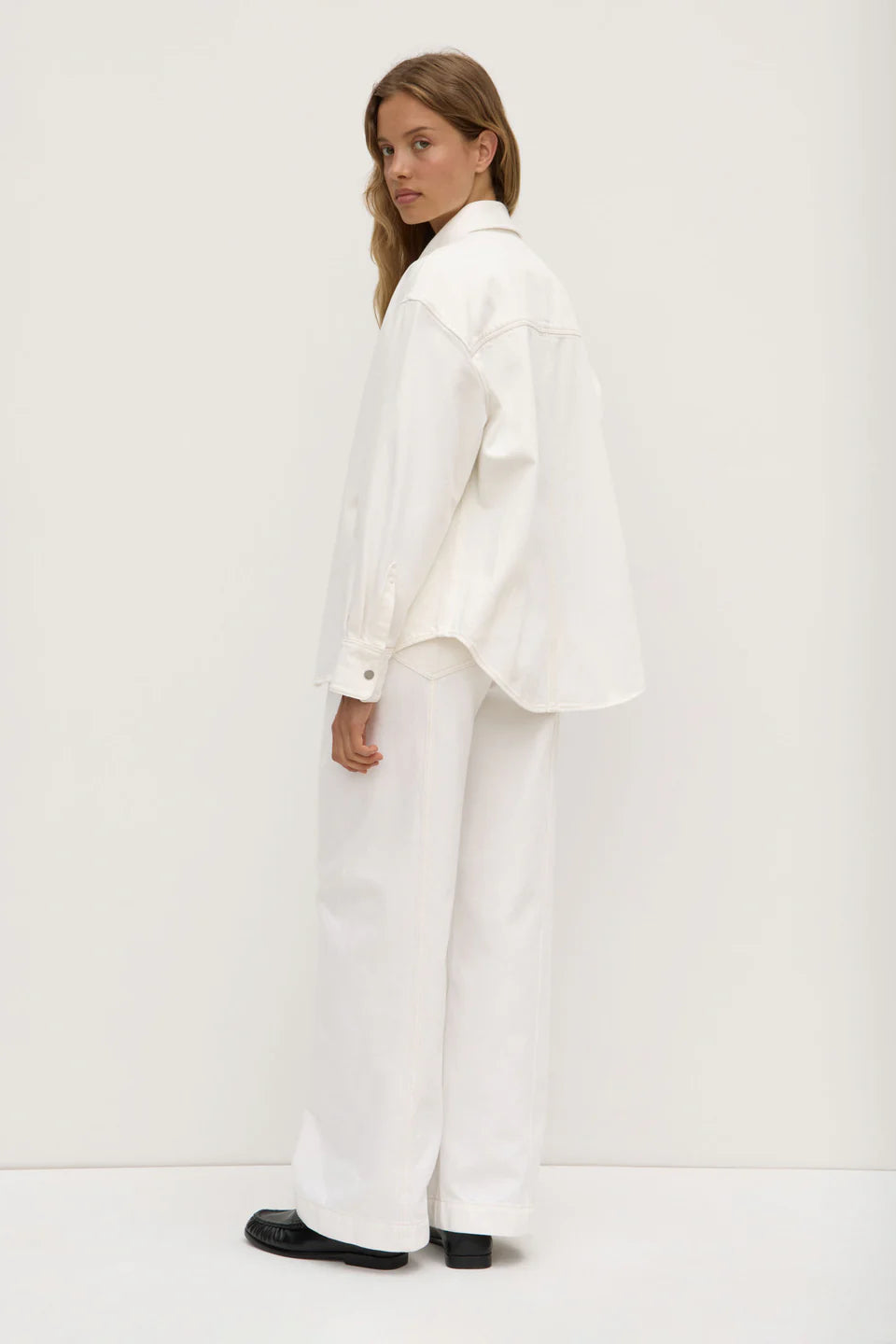 ASSEMBLY LABEL Emilia Denim Over-shirt | Vintage White