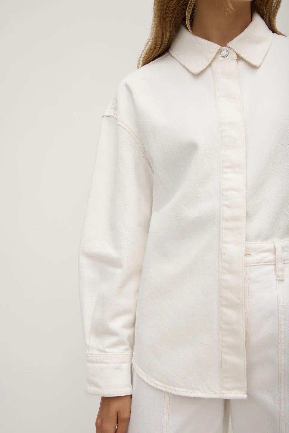 ASSEMBLY LABEL Emilia Denim Over-shirt | Vintage White
