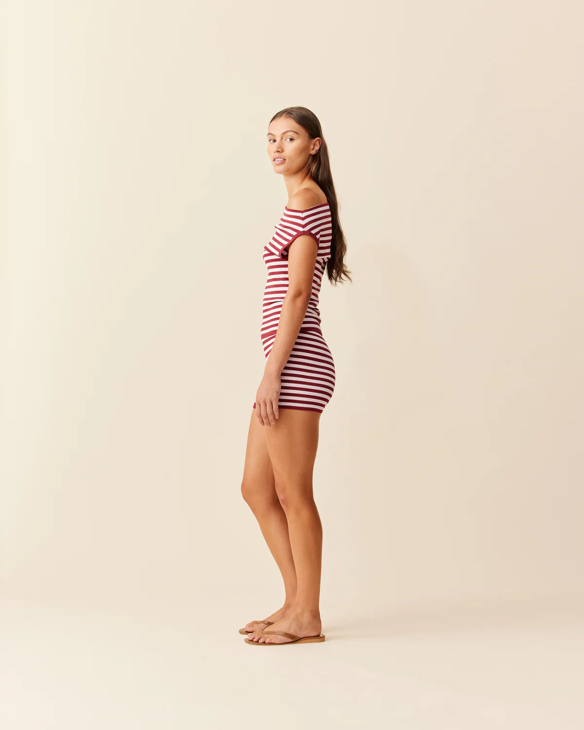 RUBY Marla Short | Burgundy Pink Stripe