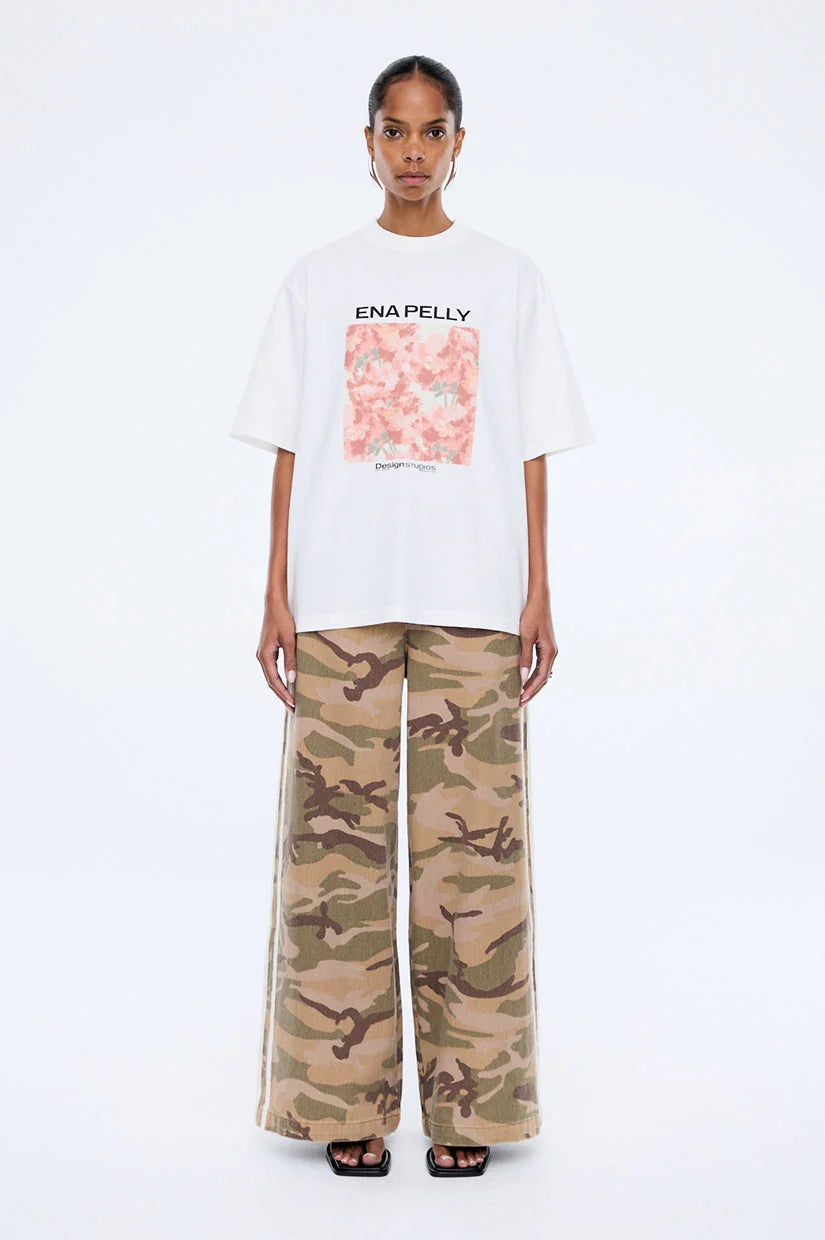 ENA PELLY Coral Floral Tee | Vintage White