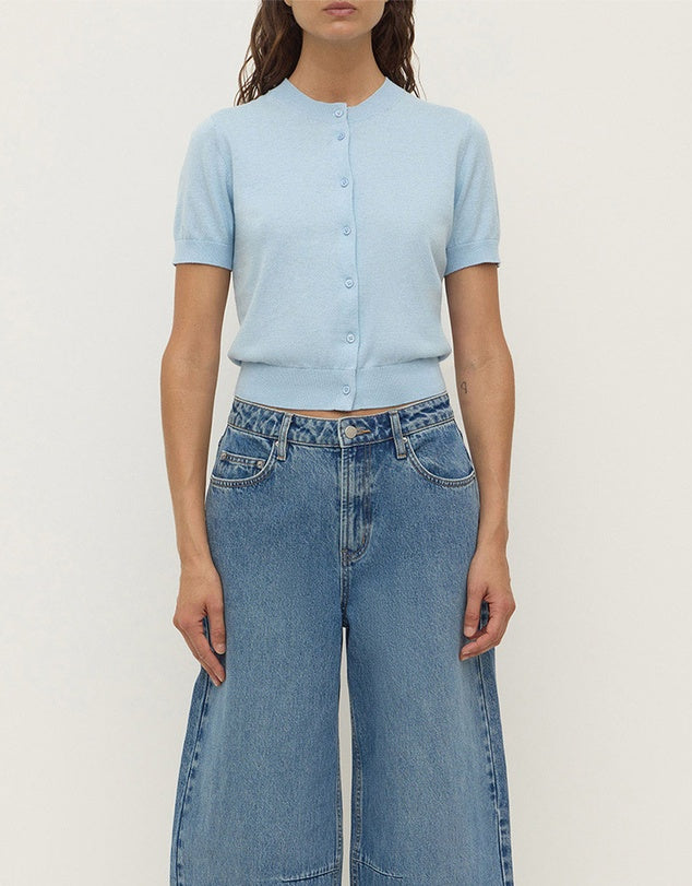 ASSEMBLY LABEL Serra Cotton Cashmere Cardigan | Salt