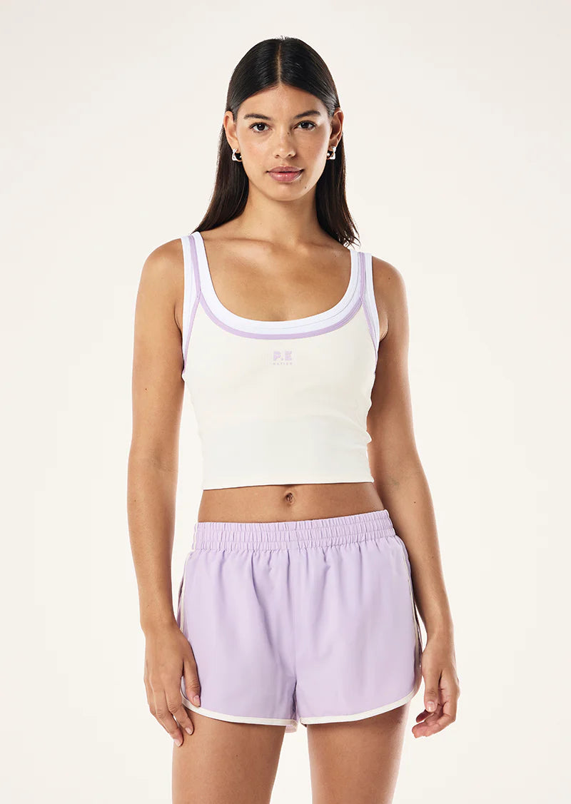 P.E NATION Forward Tank | Whisper White/Violet Crush