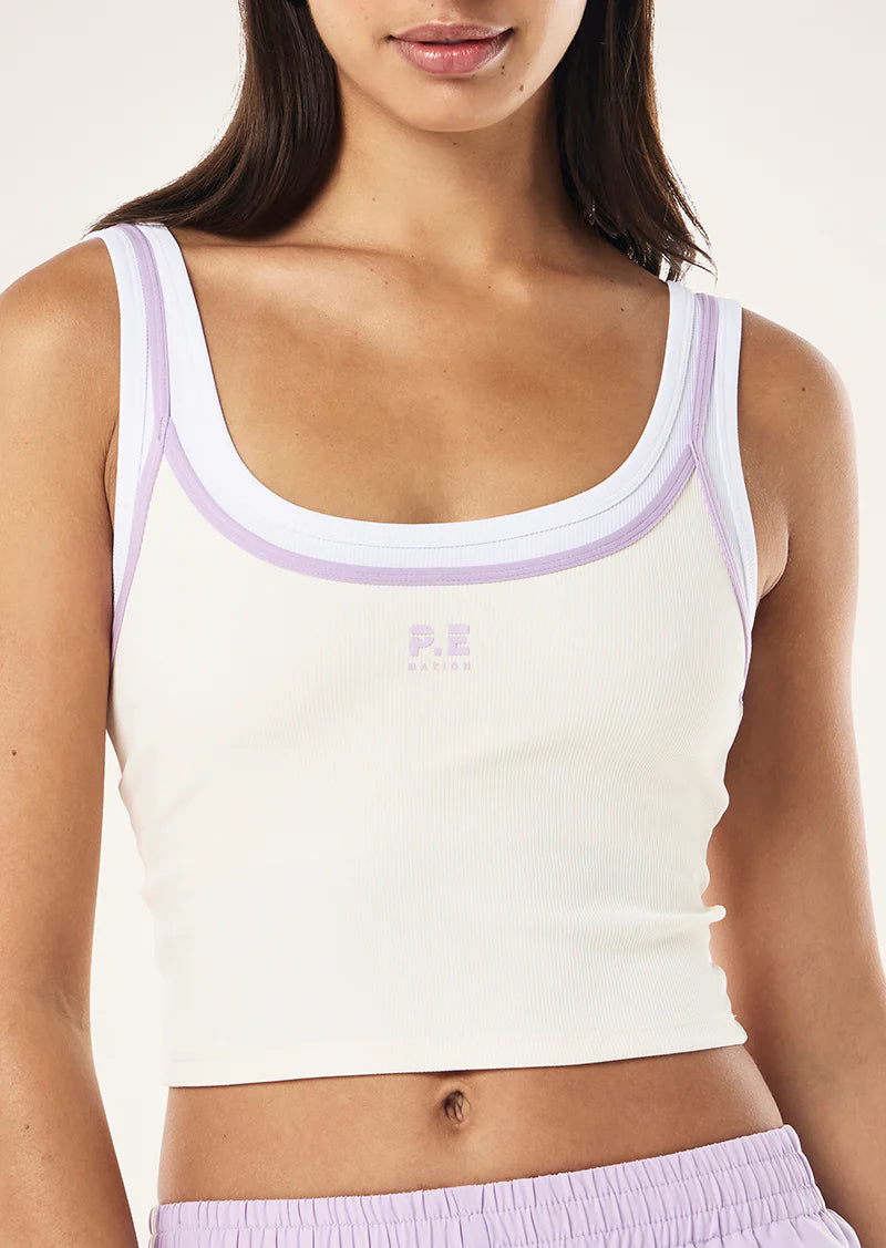 P.E NATION Forward Tank | Whisper White/Violet Crush