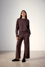 Load image into Gallery viewer, Cotton Cashmere Wide Leg Pant | Chestnut
