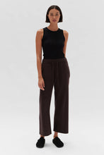 Load image into Gallery viewer, Cotton Cashmere Wide Leg Pant | Chestnut
