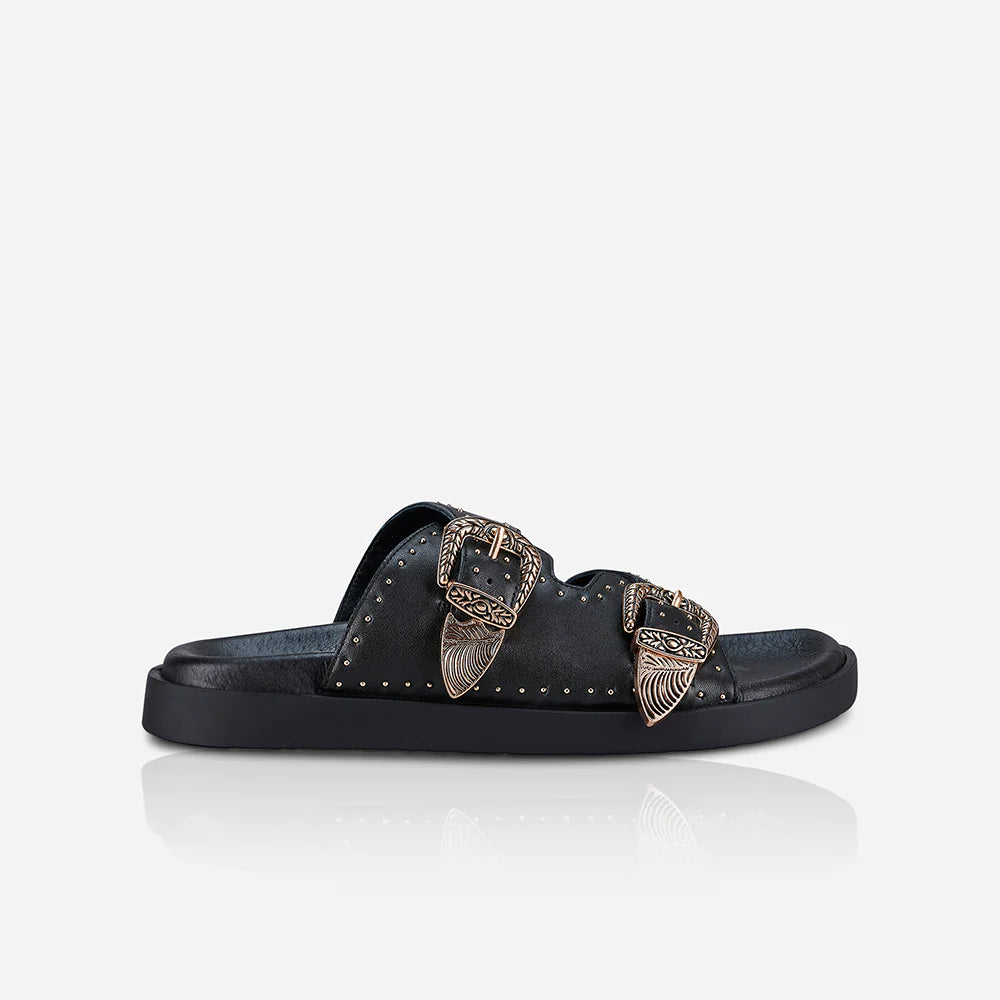 Eastwood Stud Slide | Black/Gold