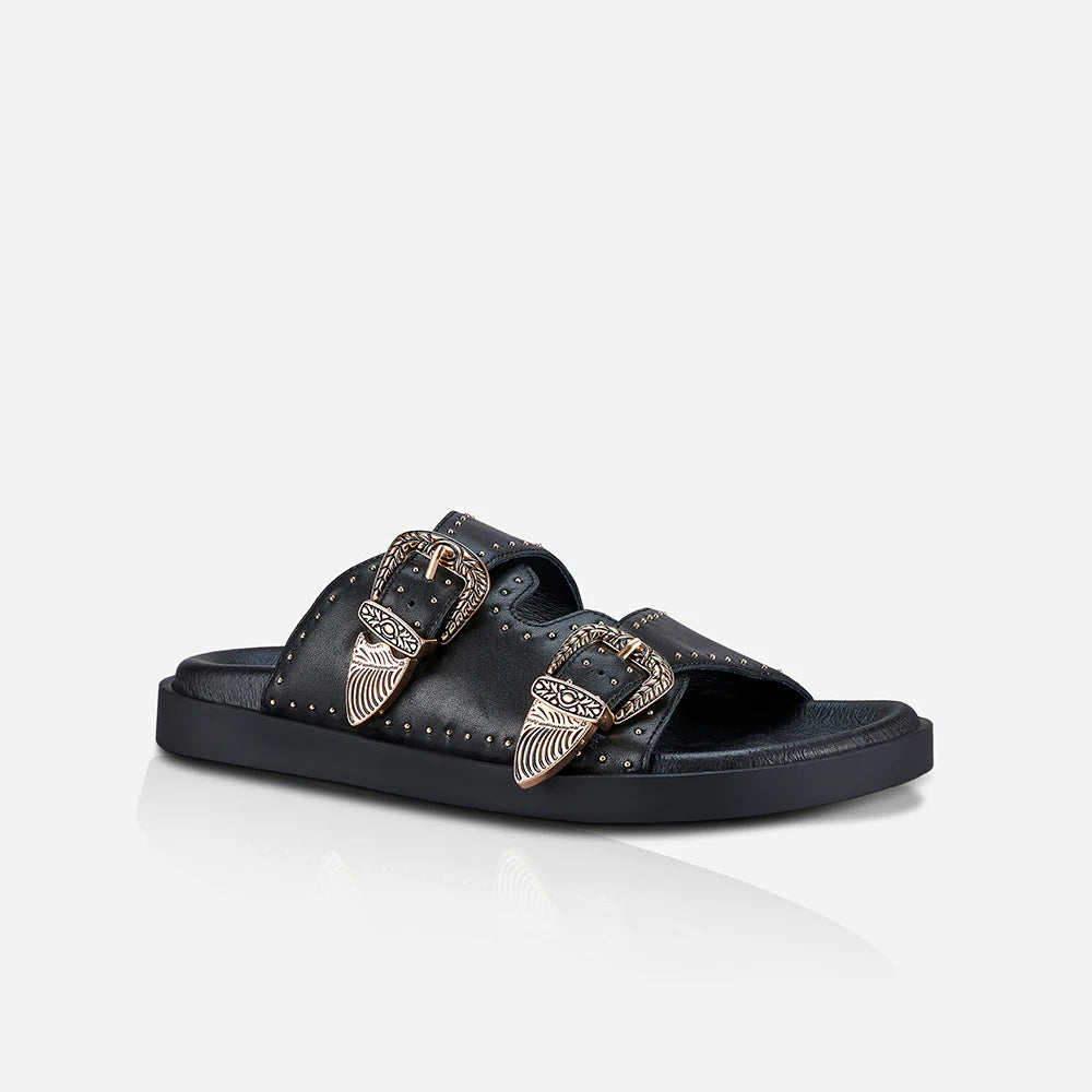 Eastwood Stud Slide | Black/Gold