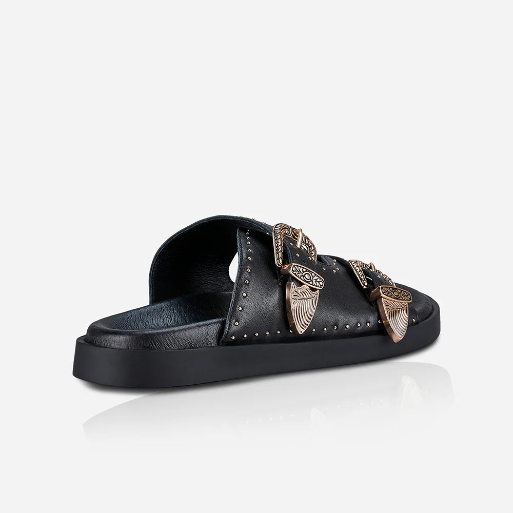 Eastwood Stud Slide | Black/Gold
