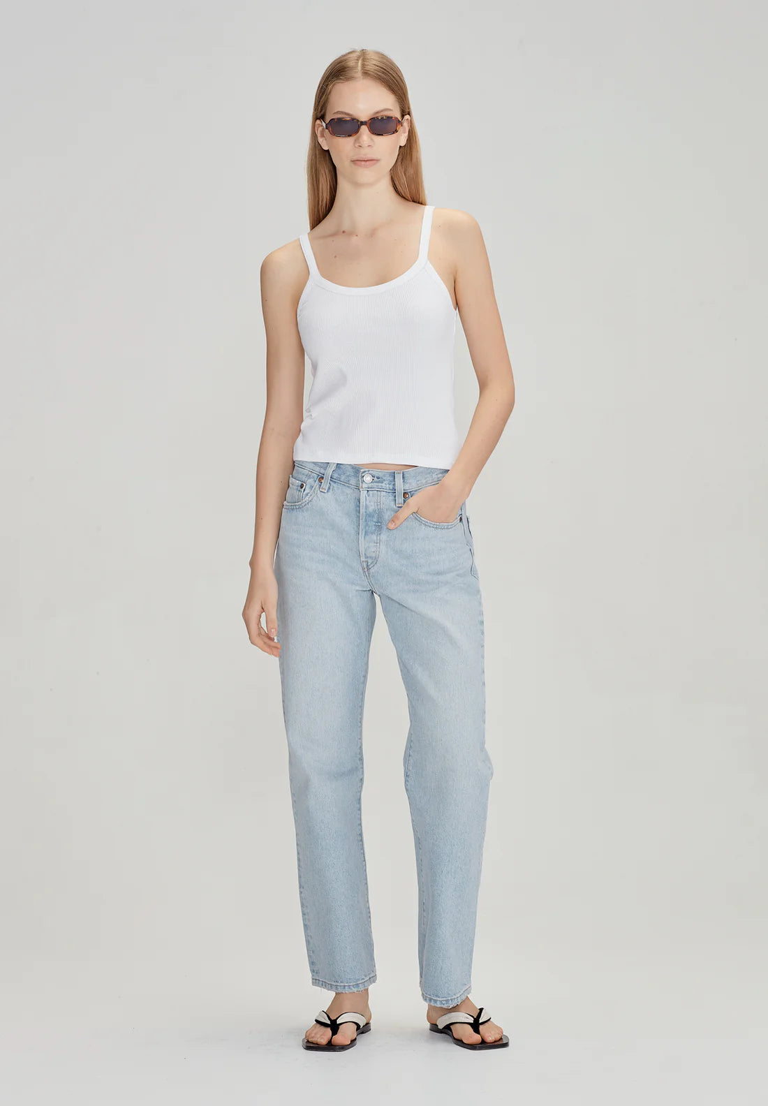 Base Rib Thin Tank | White